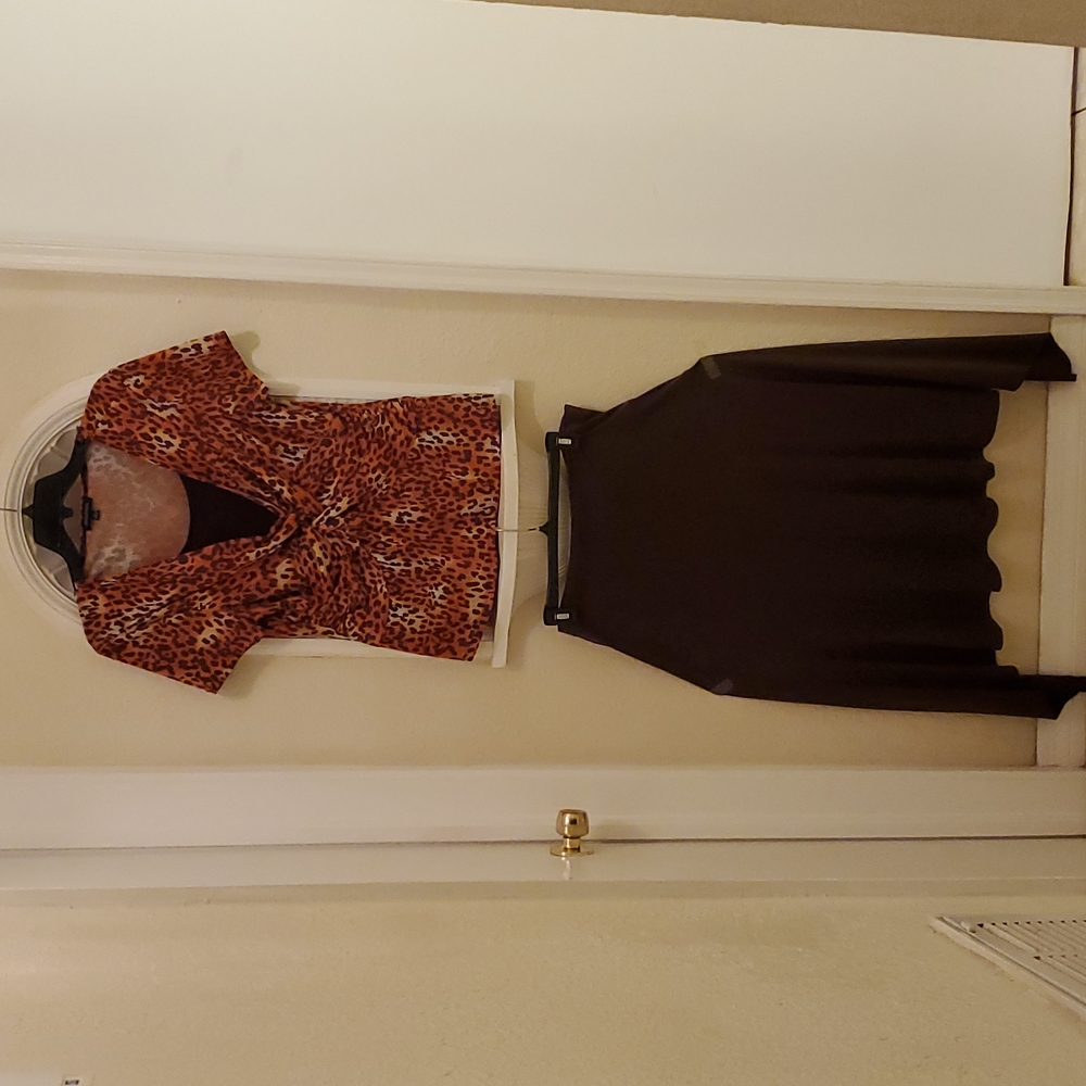 Notations: Brown & Orange Cheeta Pattern, (Large)… - image 1